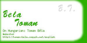 bela toman business card